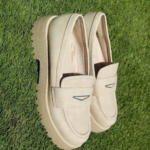 No Boundaries Cream Platform Loafers